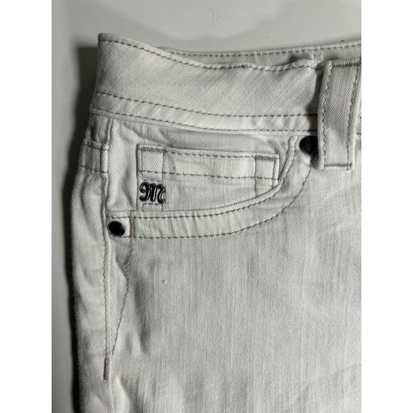 Miss Me Jeans Women’s 31 (32) White Mid Rise Easy Ankle Skinny Zipper Pockets - Picture 7 of 15